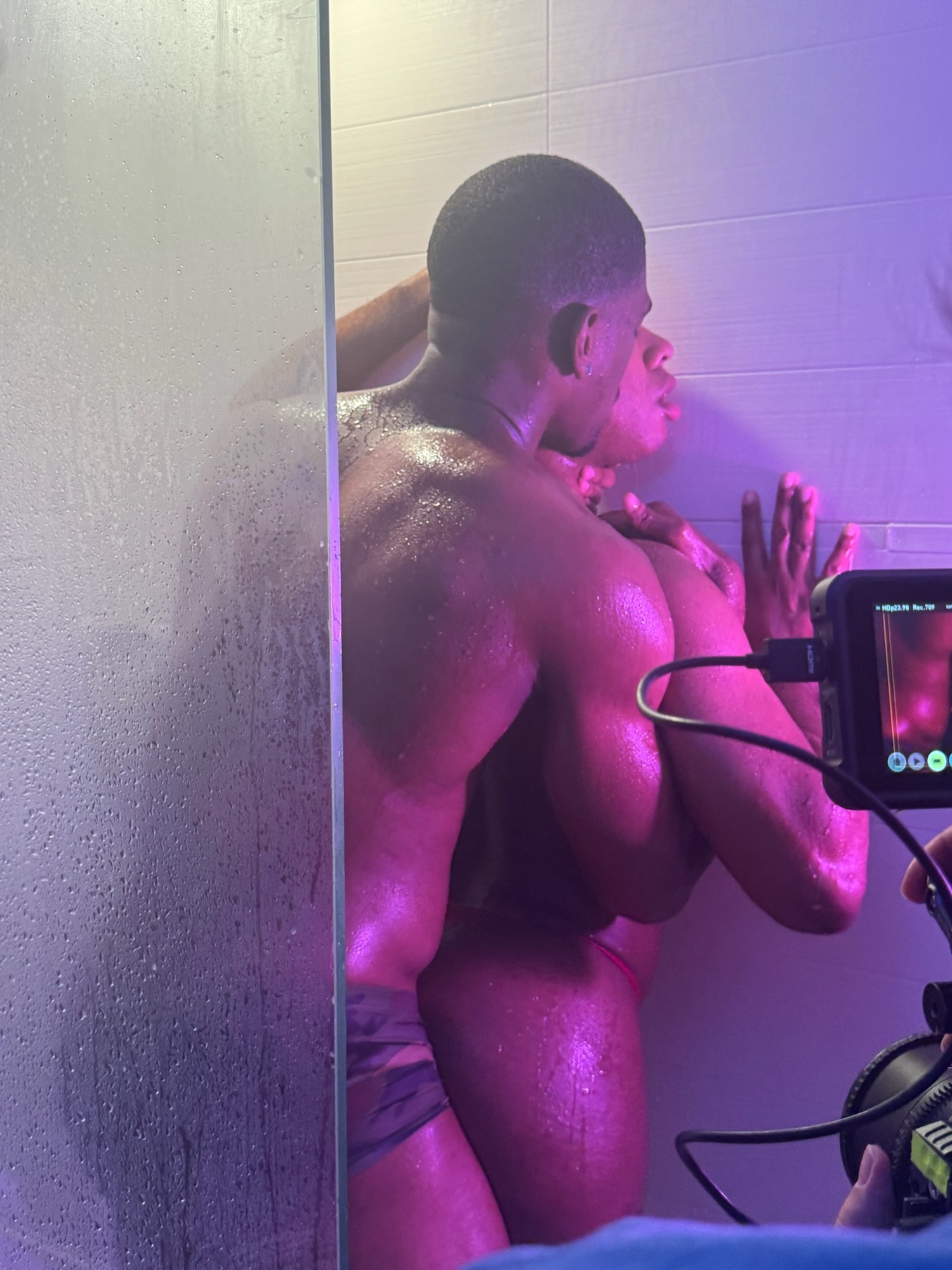 Camera setup during a shower scene